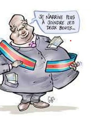 Un député Congolais rassasié oubli sa base Image en caricature source: Jeune Afrique