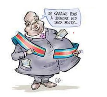 Un député Congolais rassasié oubli sa base Image en caricature source: Jeune Afrique